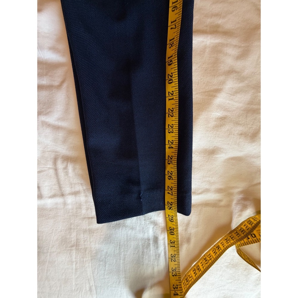 Zara Man Navy Blue Textured Wool Blend Slim Dress Pants USA 31 1564/321/430/40 - Picture 8 of 10